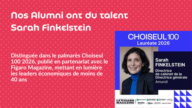 Nos Alumni ont du talent : Sarah Finkelstein distinguée dans le palmarès Choiseul 100 2026