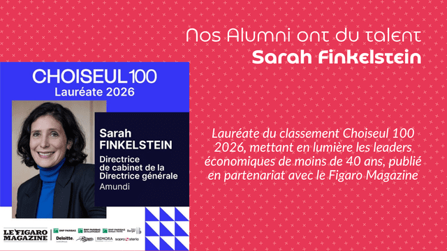 Nos Alumni ont du talent : Sarah Finkelstein distinguée dans le palmarès Choiseul 100 2026